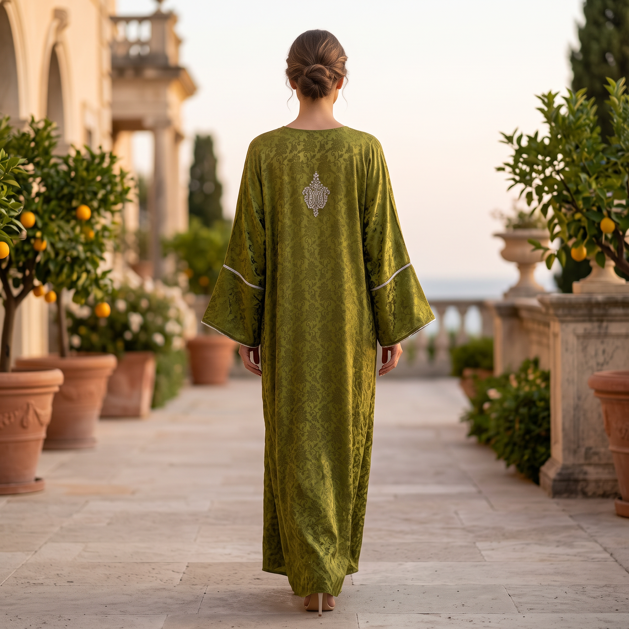 Free Size Elegant Silky Jacquard Kaftan Collection 01