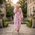2XL/3XL Nida  Printed Cotton Dress 54" Long Jalabiya RN 961
