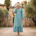 2XL/3XL Bahira Printed Cotton Dress 57" Long Jalabiya RNY 1057