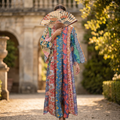 L-XL Rahima Printed Cotton Dress 57" Long Jalabiya