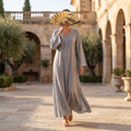 S/M Crystal Teena Printed Cotton Dress 57" Long Jalabiya TNY 828
