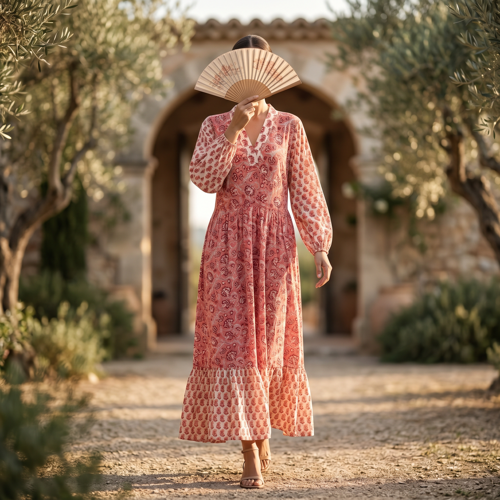 2XL-3XL Bahira Printed Cotton Dress 57" Long Jalabiya TN 259