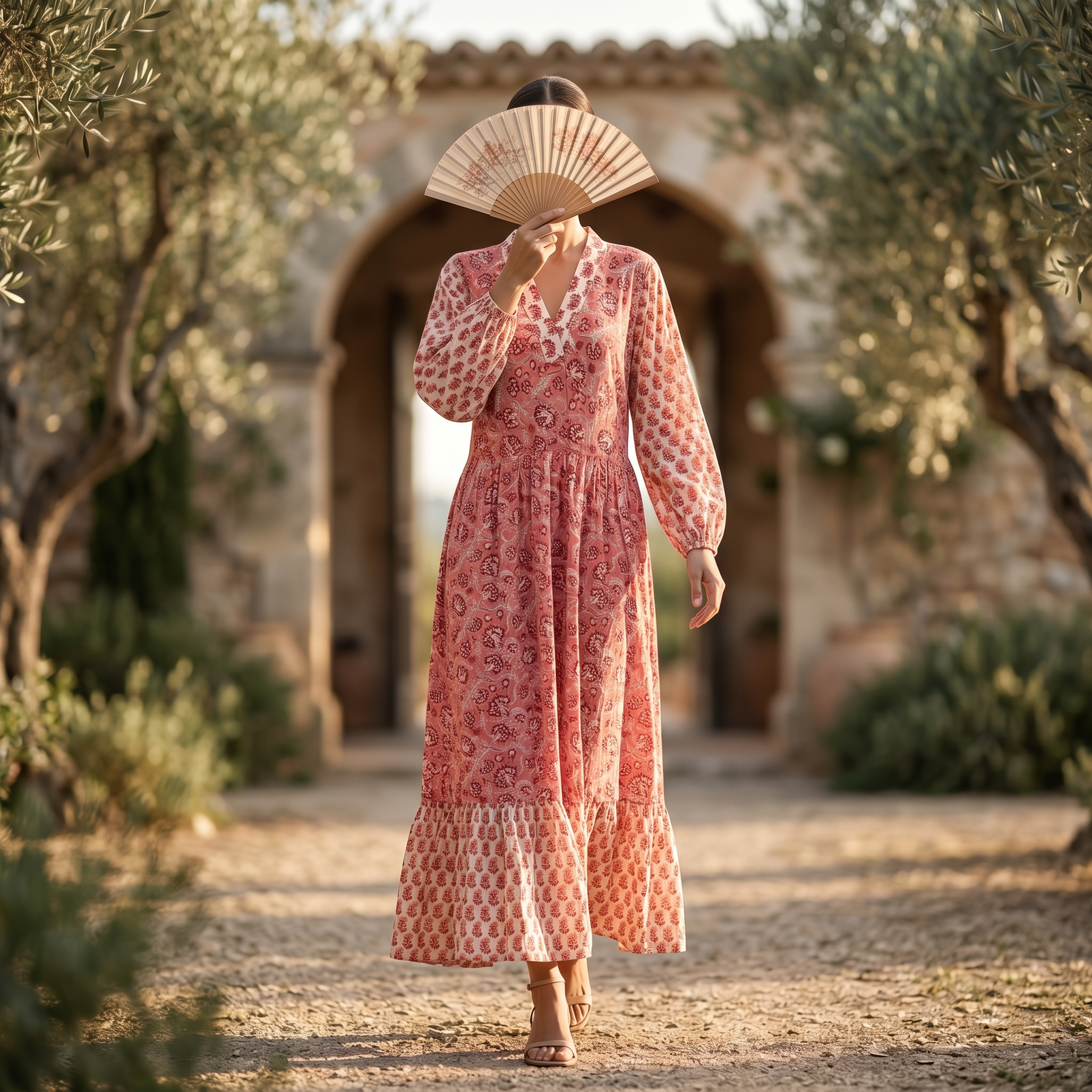 2XL-3XL Bahira Printed Cotton Dress 57" Long Jalabiya TN 259