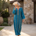 Silky Jacquard Kaftan Elegant Free-Size Luxury Abaya