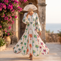 S.M Zayna Printed   Dress 57" Long Jalabiya RN 1025