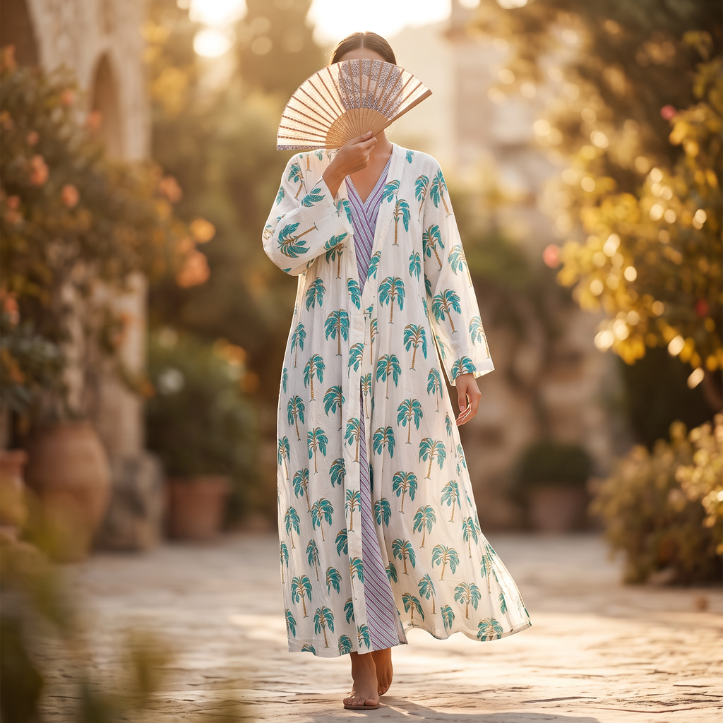 L/XL & Cotton Abaya & Inner Set length 57” Long RN 1033