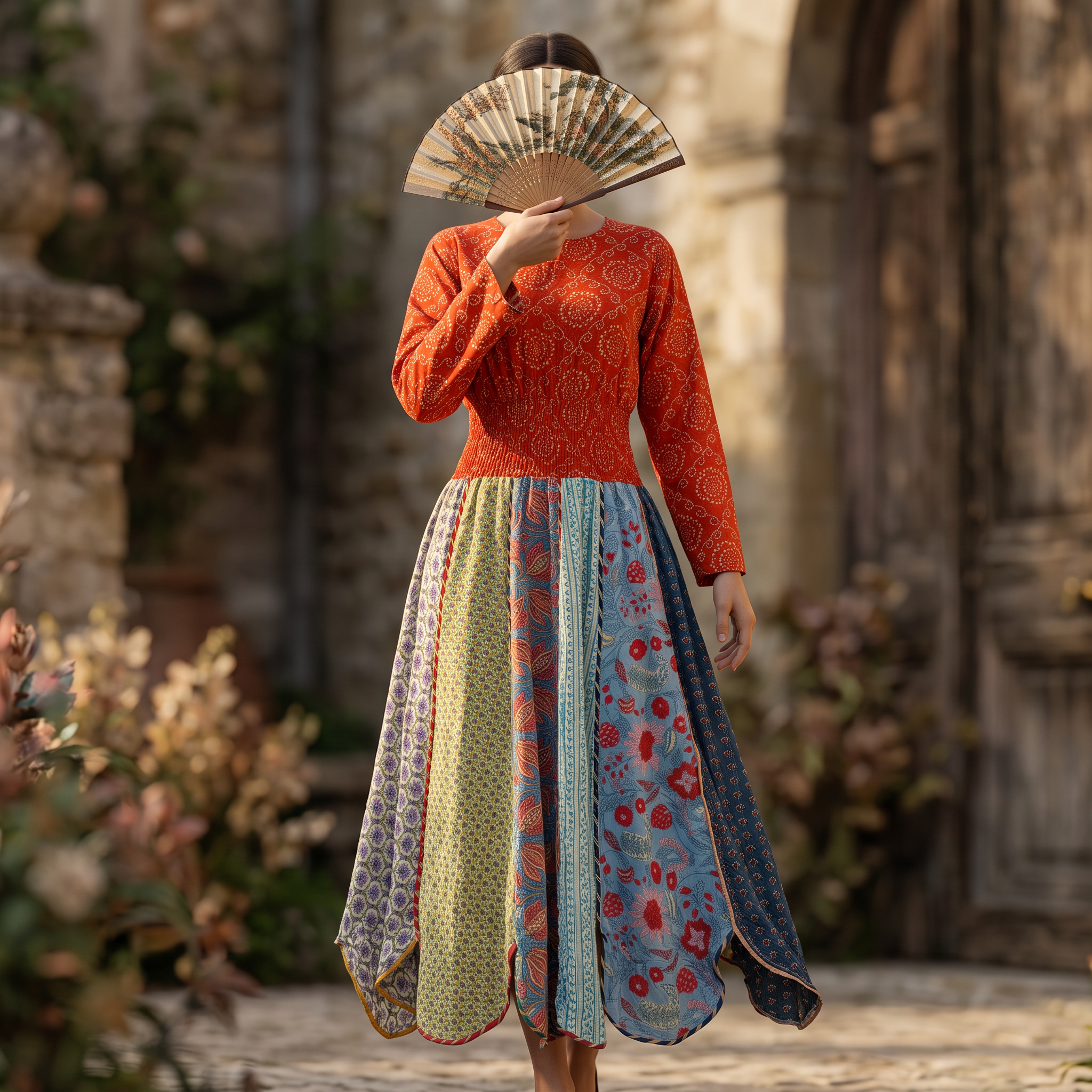 XS.S Zayna Printed Cotton Dress 54" Long Jalabiya RN 1018