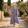 L/XL Kiai Printed Cotton Dress 57" Long Jalabiya TNY 738