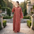 L-XL Tansy Printed Cotton Dress 57" Long Jalabiya TNY 871