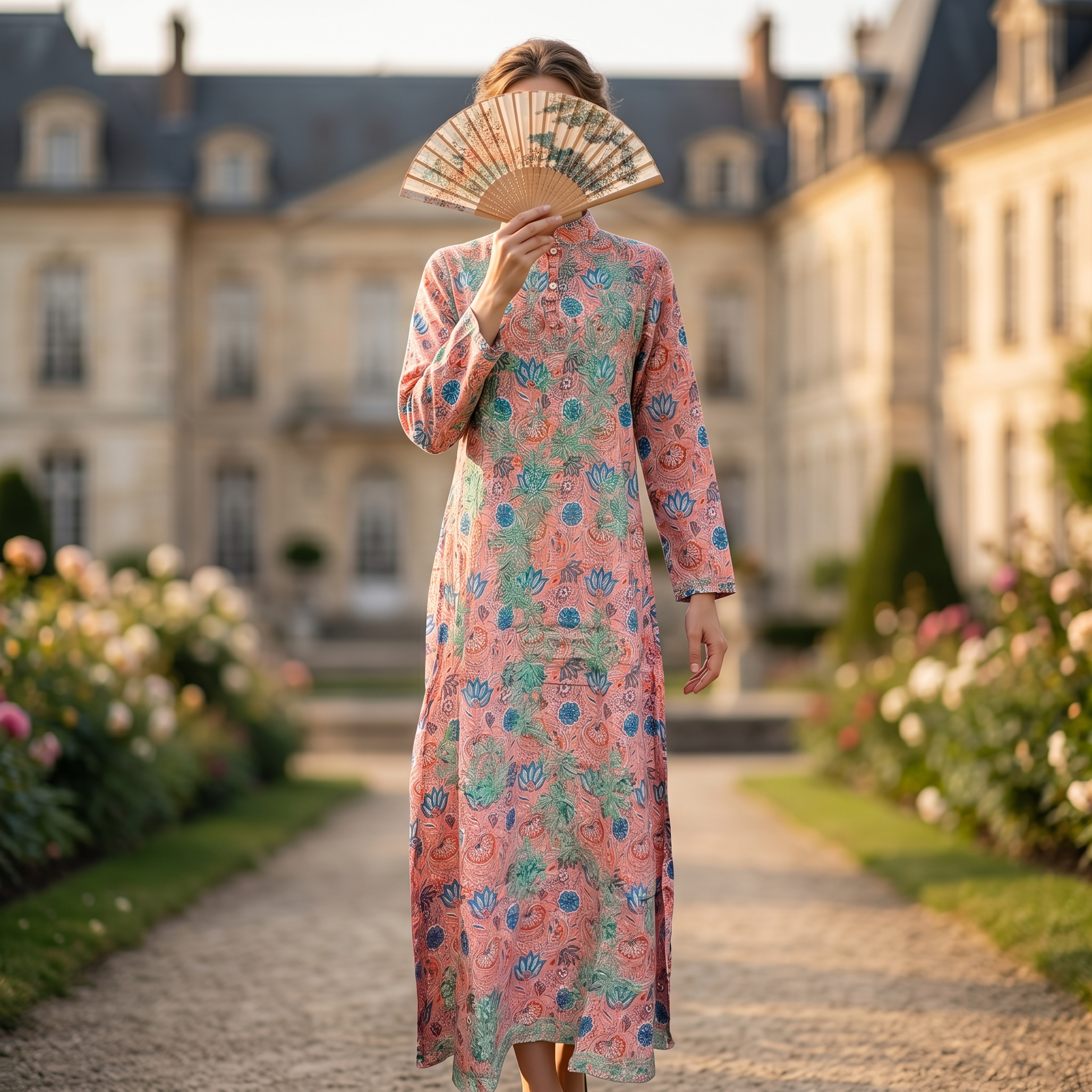 XS-S Sofi Printed Cotton Dress 54" Long Jalabiya