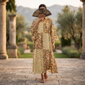 L-XL Fatim Printed Cotton Dress 57" Long Jalabiya RNY 1088