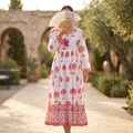 XS-S Haifa Printed Cotton Dress 54" Long Jalabiya TN 249