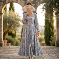 S-M Fahima Printed Cotton 3 Pcs Dress 57" Long Jalabiya TN 304