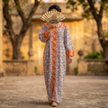 2XL/3XL Aafreen Printed Cotton Dress 57" Long Jalabiya RN 914