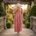 L/XL Crystal Special Printed Cotton Dress 57" Long Jalabiya TNY 864