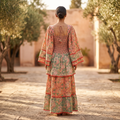 S/M Rahima Printed Cotton Dress 57" Long Jalabiya RN 988