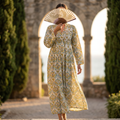 L-XL Sparrow Printed Cotton Dress 57" Long Jalabiya TN 296