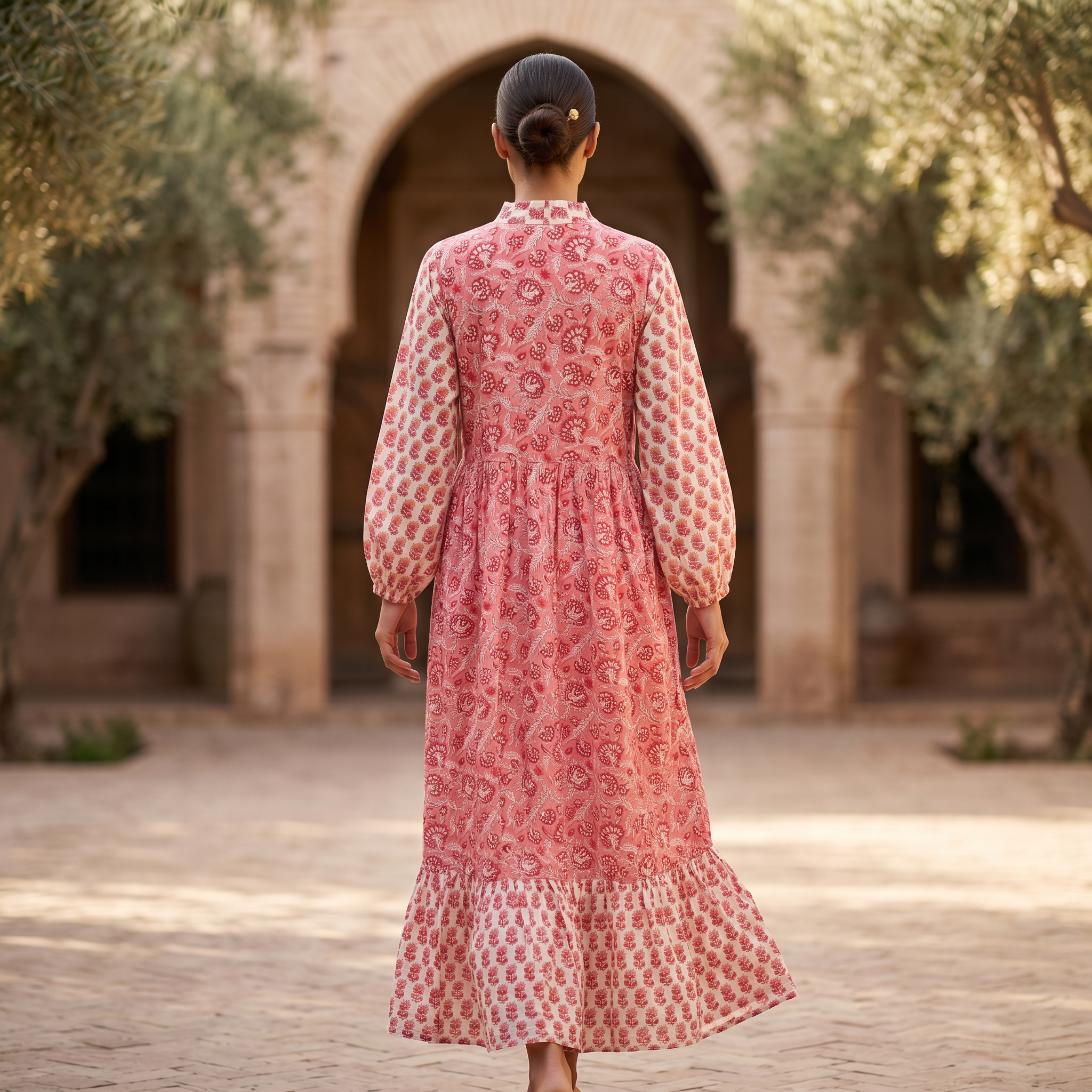 2XL-3XL Bahira Printed Cotton Dress 57" Long Jalabiya TN 259