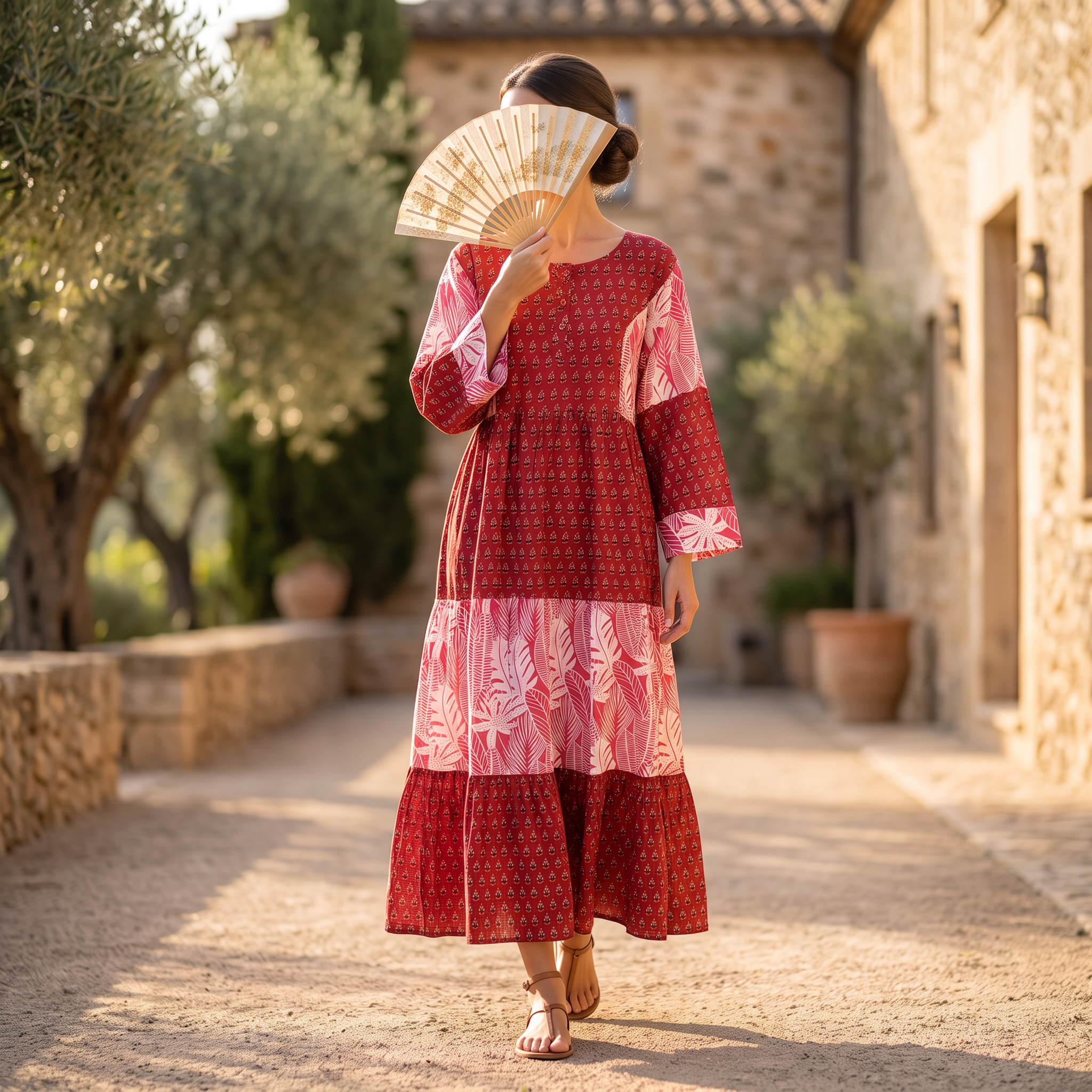 S/M Juhi Printed Cotton Dress 57" Long Jalabiya With TNY 767