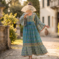 S/M Ebrah Printed Cotton Dress 57" Long Jalabiya RN 910