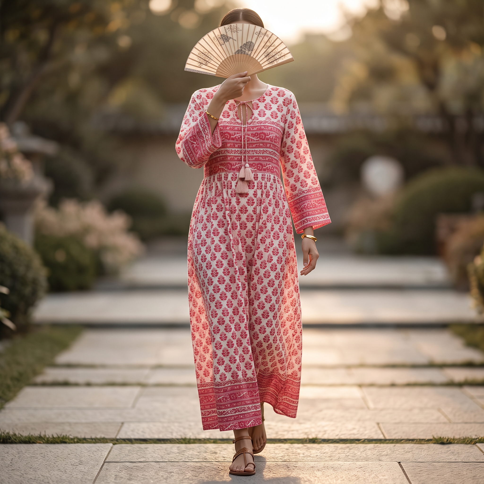 S/M Beach Printed Cotton Dress 57" Long Jalabiya TNY 743