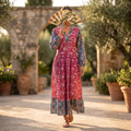 XS-S Bahira Printed Cotton Dress 54" Long Jalabiya TN 252