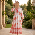 XS-S Haifa Printed Cotton Dress 54" Long Jalabiya TN 251