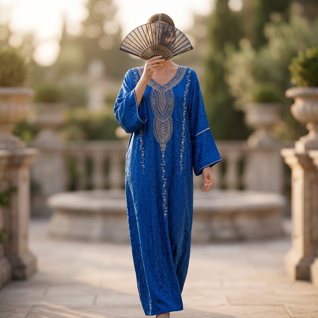 Free Size Elegant Silky Jacquard Kaftan Collection 08