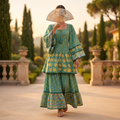 L-XL Rahima Printed Cotton Dress 57" Long Jalabiya RN 991