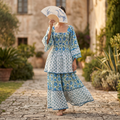 S-M Rahima Printed Cotton Dress 57" Long Jalabiya TN 244