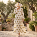 L/XL Crystal Sparrow Printed Cotton Dress 57" Long Jalabiya TNY 801