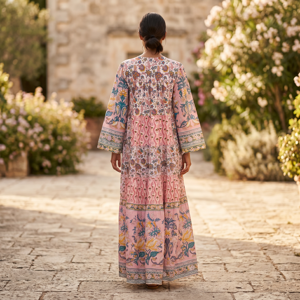 S-M Special Printed Cotton Dress 57" Long Jalabiya TN 257