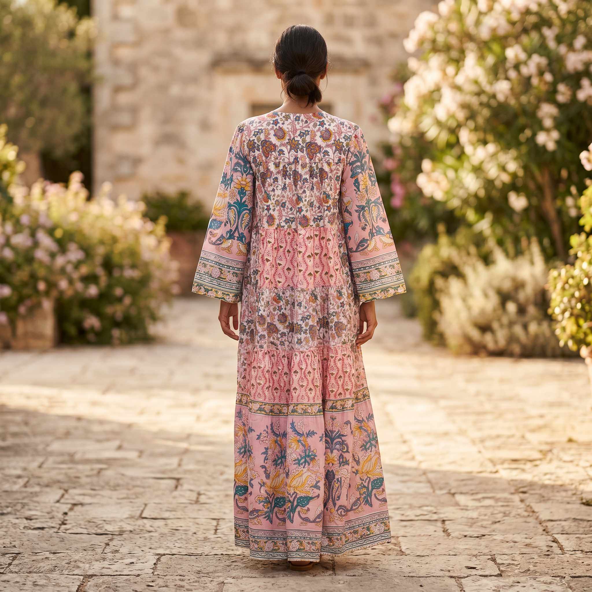 S-M Special Printed Cotton Dress 57" Long Jalabiya TN 257