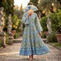 S/M Huda  Printed Cotton Dress 57" Long Jalabiya TNY 759