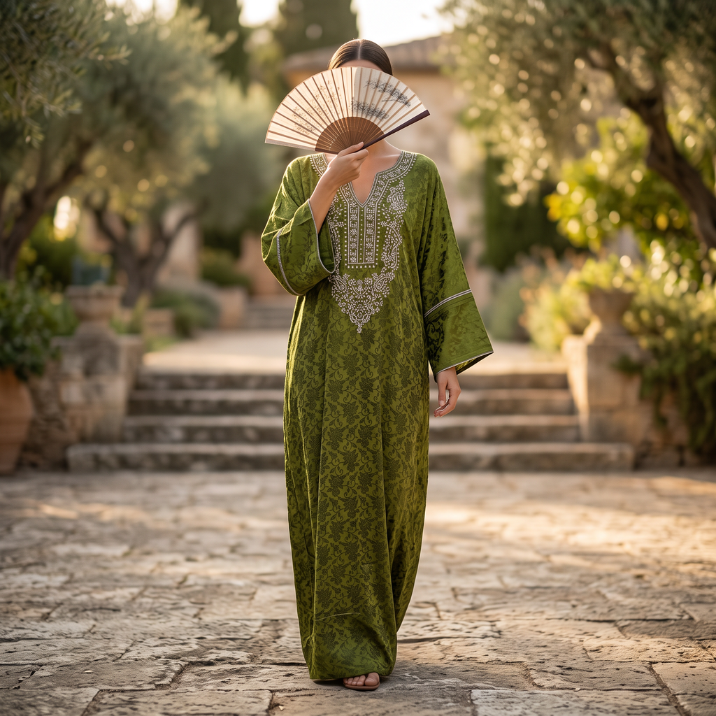 Free Size Elegant Silky Jacquard Kaftan Collection 01