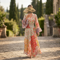 S-M Musira Printed Cotton Dress 57" Long Jalabiya