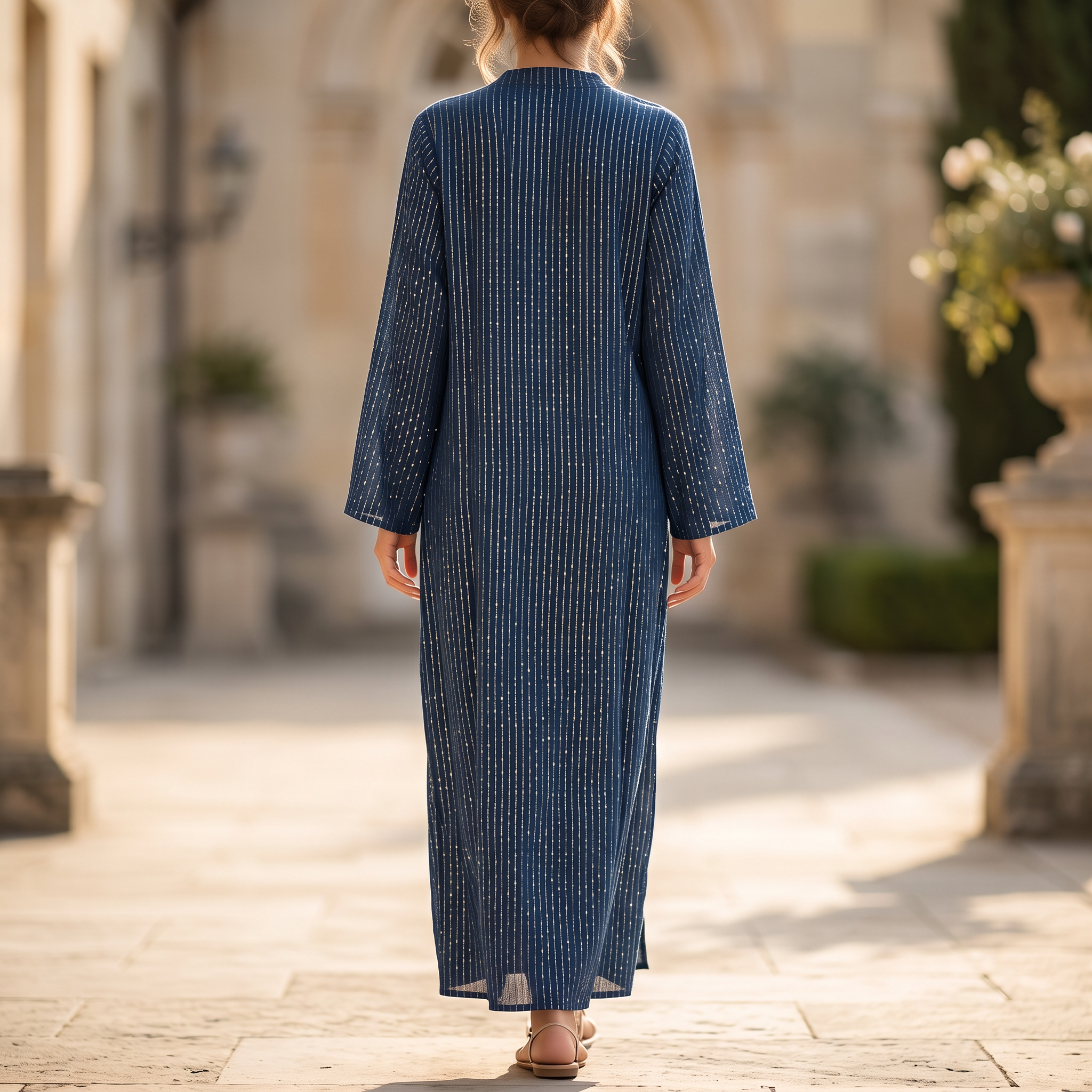 L/XL Anisha Crystal Printed Cotton Dress 57" Long Jalabiya  TNY 849