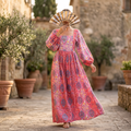 S.M Suha  Printed Cotton Dress 57" Long Jalabiya TNY 754