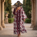 S/M Nura Printed  Dress 57" Long Jalabiya TNY 729