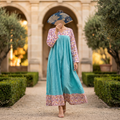 L-XL Special Printed Cotton Dress 57" Long Jalabiya TN 286