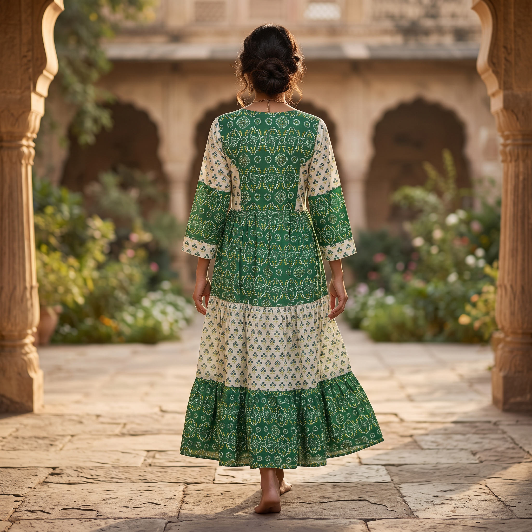 XS.S Juhi Printed Cotton Dress 54" Long Jalabiya With TNY 765