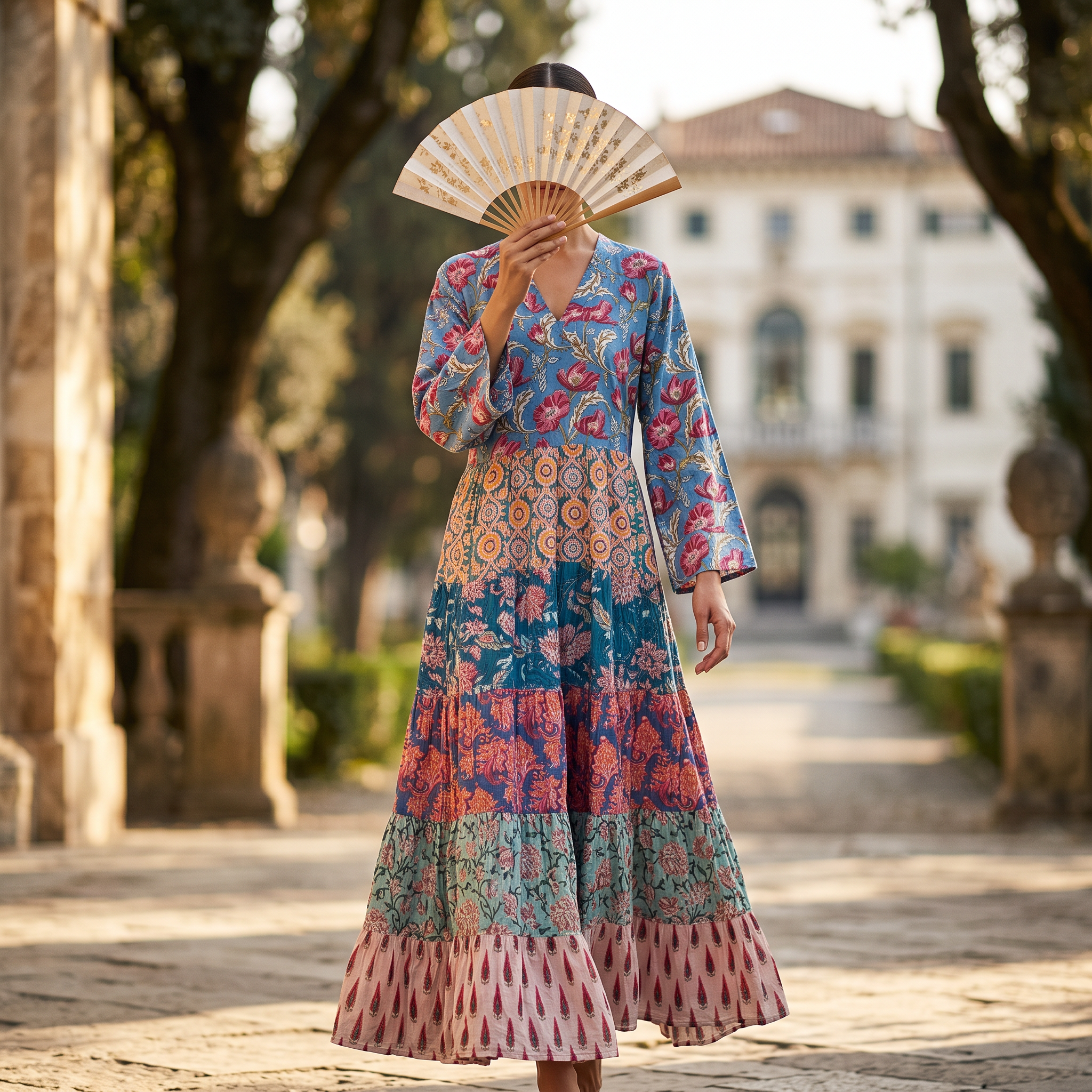L/XL Amaira  Special Printed Cotton Dress 54" Long Jalabiya RN 976