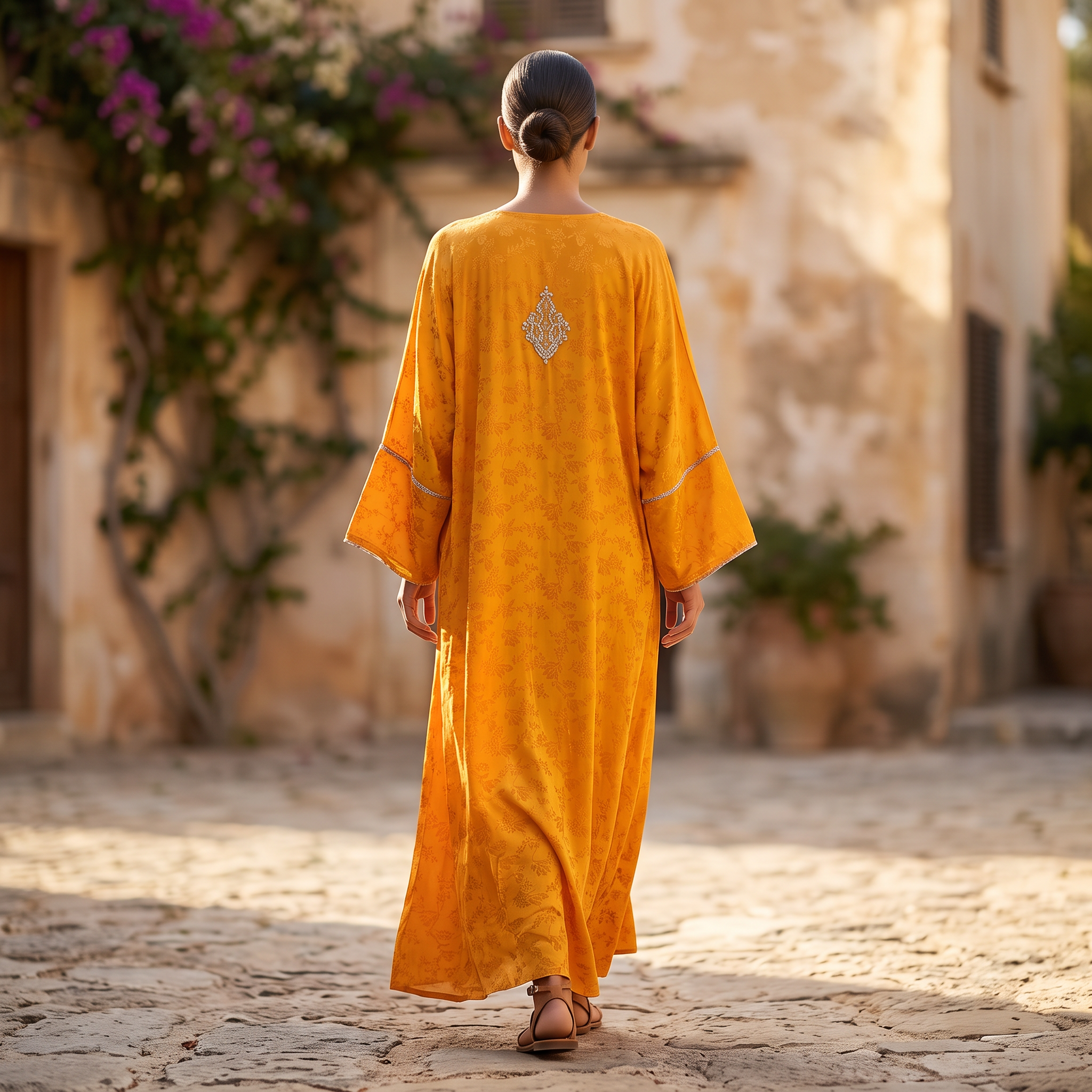 Free Size Elegant Silky Jacquard Kaftan Collection 04