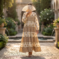 L/XL Nadia Printed Cotton Dress 54" Long Jalabiya RN 927