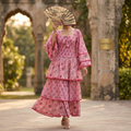 XS-S Rahima Printed Cotton Dress 54" Long Jalabiya TN 245