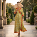 L-XL Priam Printed Cotton Dress 57" Long Jalabiya RNY 1075
