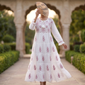 L-XL Razia Printed Cotton Dress 57" Long Jalabiya