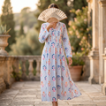 S-M Sparrow Printed Cotton Dress 57" Long Jalabiya TN 284