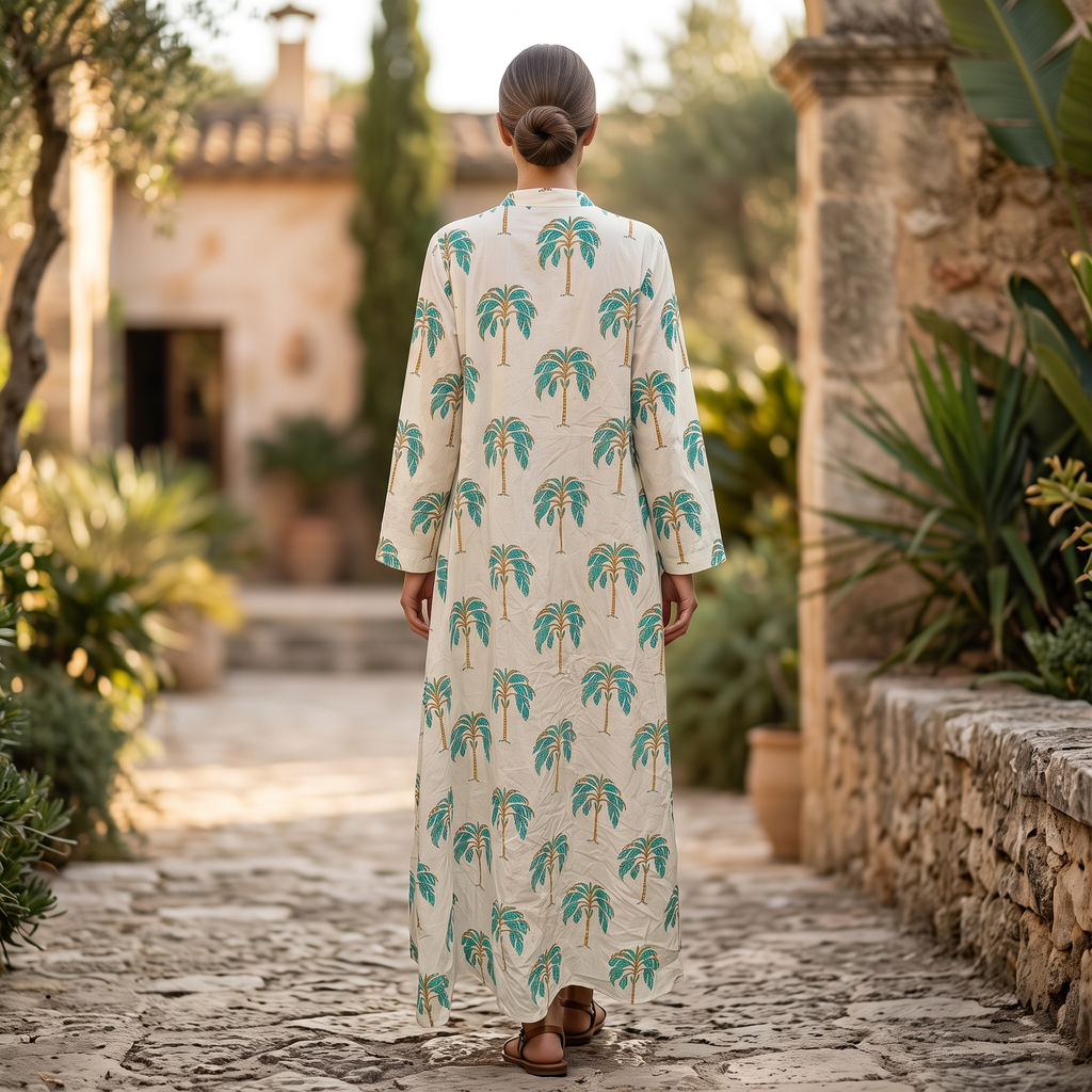 L/XL & Cotton Abaya & Inner Set length 57” Long RN 1033