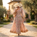 2XL-3XL Elzina Printed Cotton Dress 57" Long Jalabiya TN 242